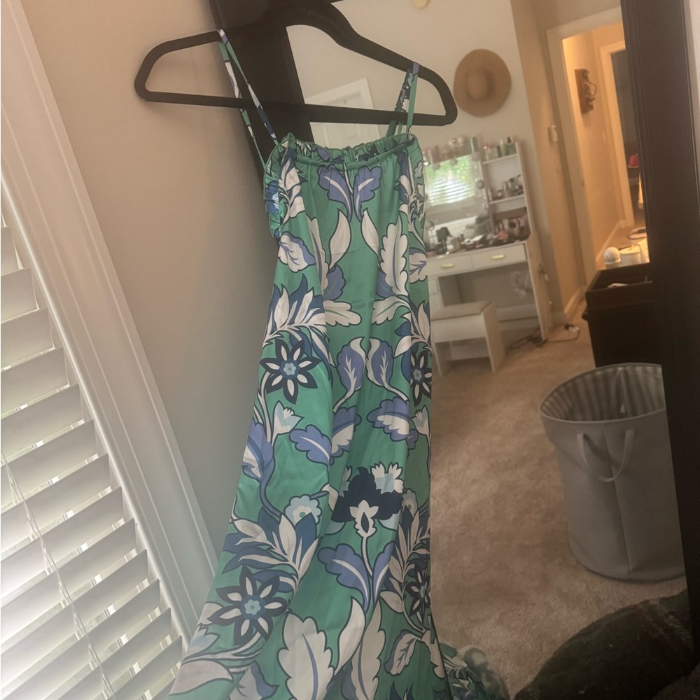 Anthropologie Halter Open back Midi dress
